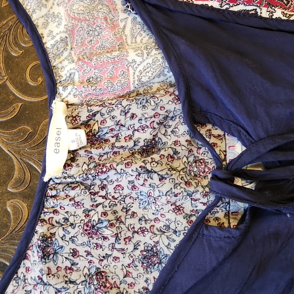 Quilt Patchwork Look Blouse Sz Sm - Picture 3 of 5